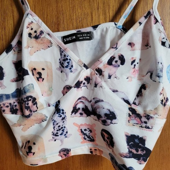 Shein Puppy Tank Crop Top M - Picture 3 of 4